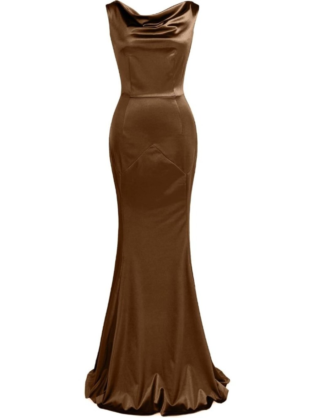 Chocolate Brown Mermaid Evening Gown Long Formal Prom Dress Sz XL-XXL